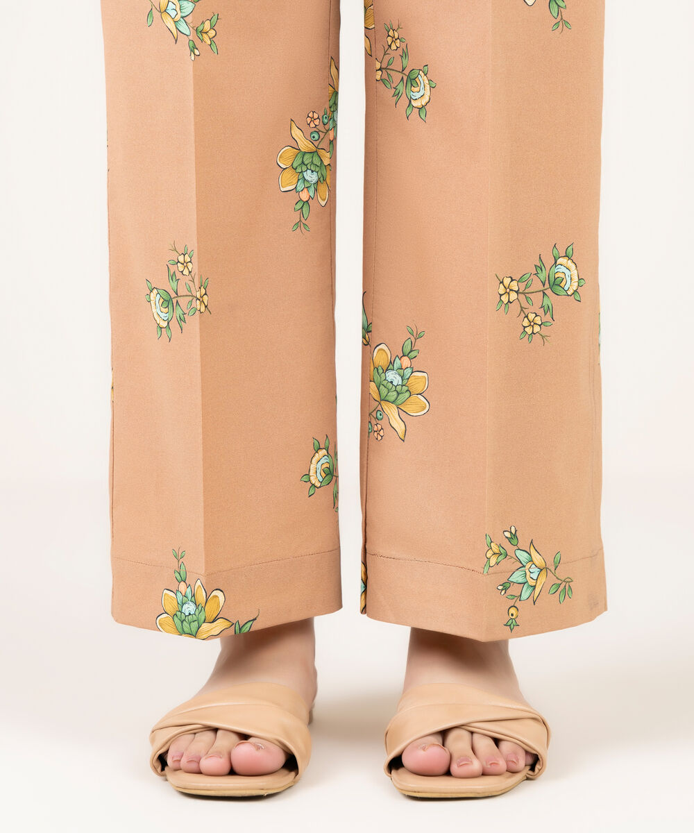 Women's RTW Cambric Printed Peach Culottes