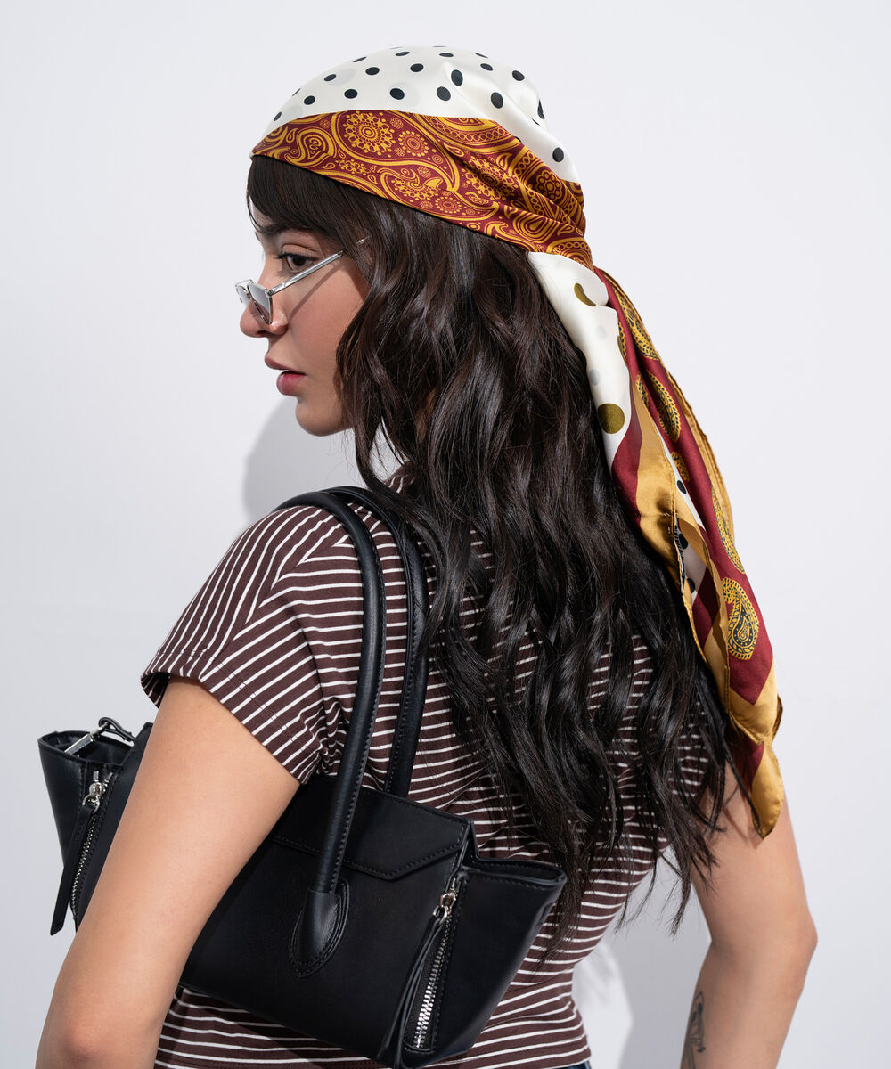 Women's Western Multi Floral Printed Square Scarf