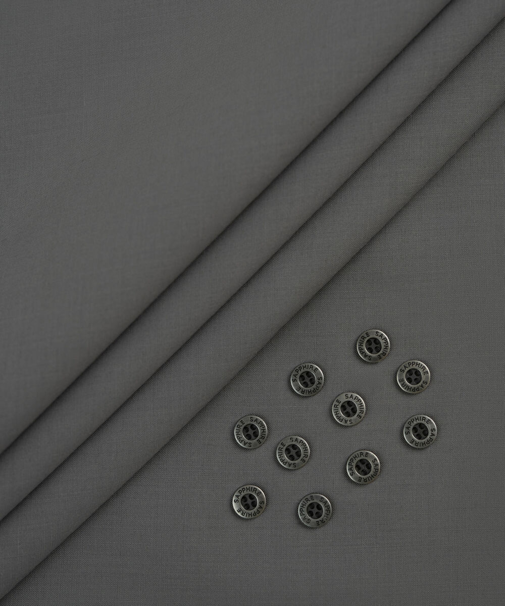 Men's Unstitched Dull Grey Two Piece Premium Wash & Wear Suit