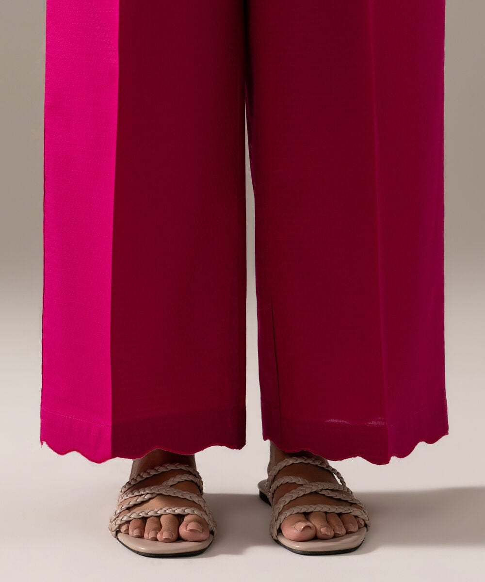 Women's RTW Dobby Solid Pink Culottes