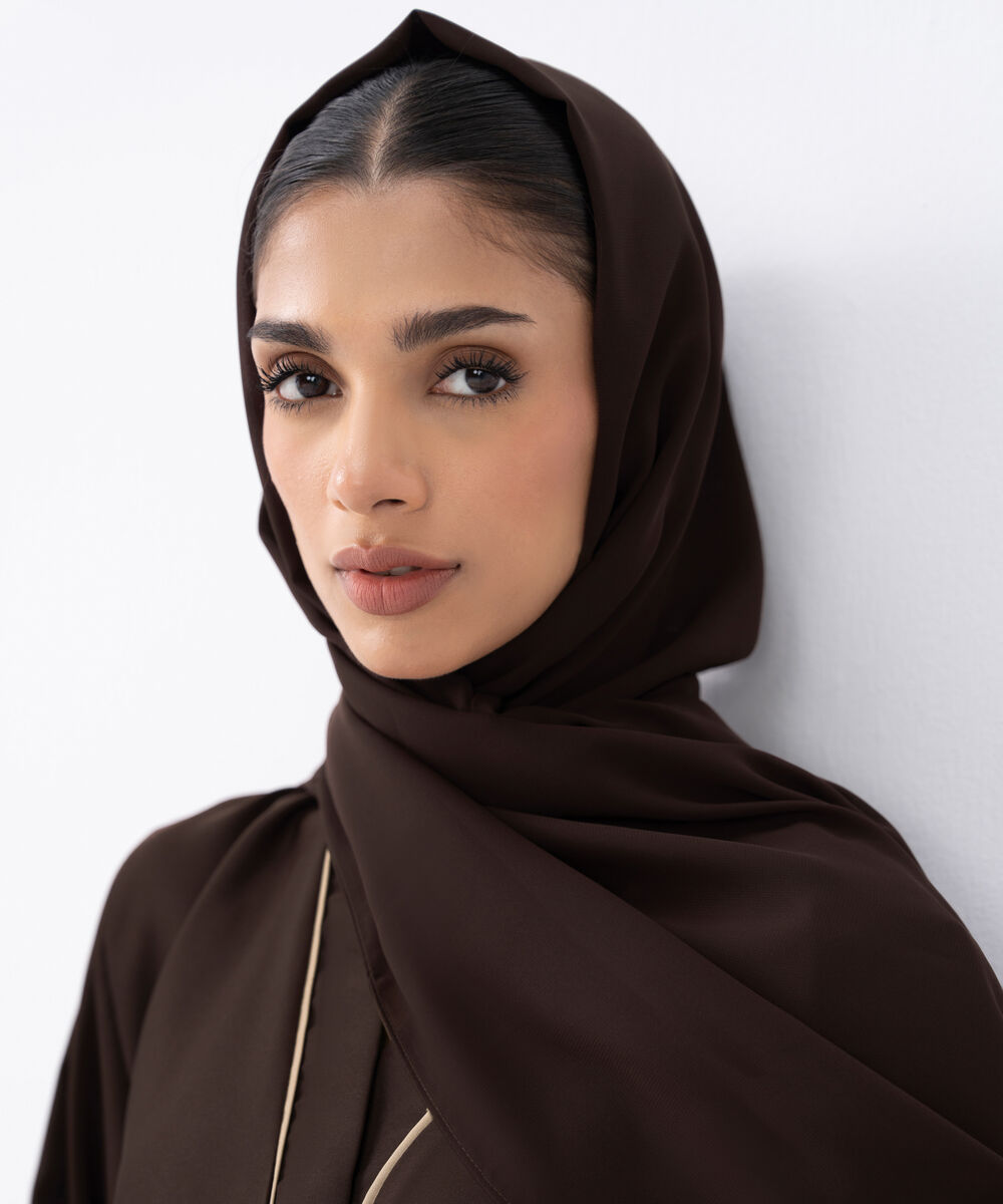 Women's Brown Polyester Hijab