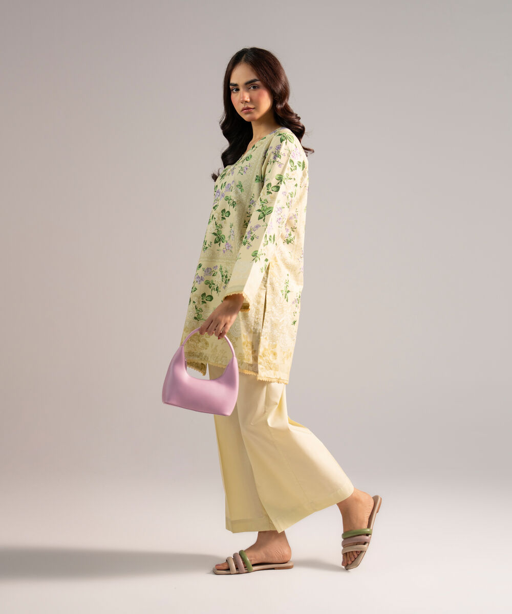 Women's RTW Lawn Printed Pale Green 2 Piece Suit