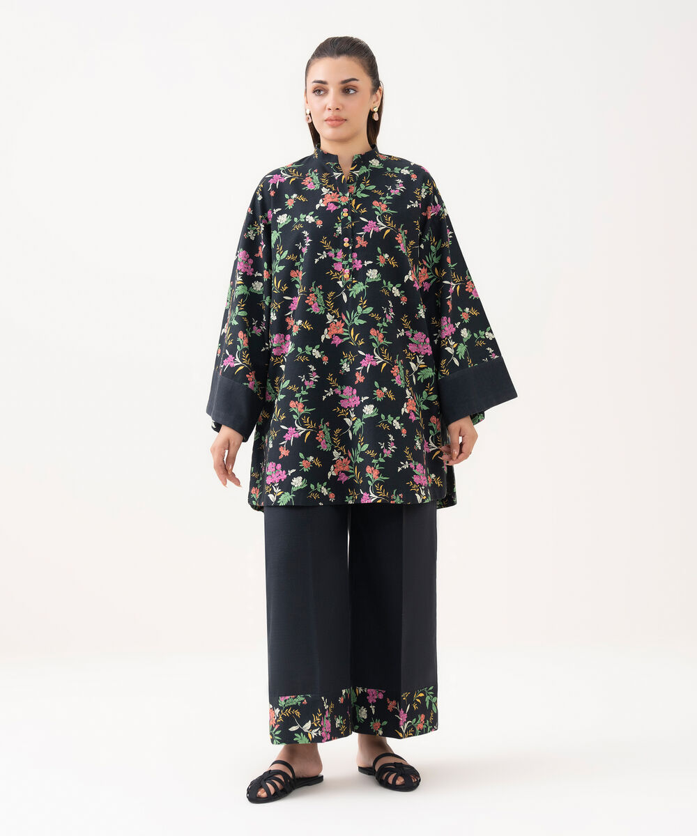 Women's Unstitched Khaddar Printed Multi 2 Piece Suit