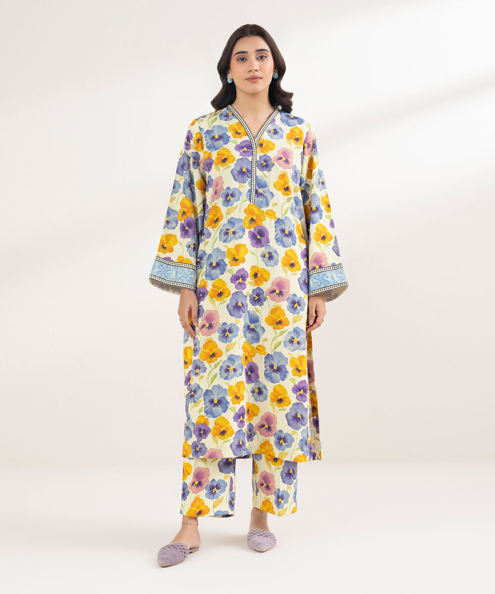 Women's RTW Textured Viscose Embroidered Multi Shirt