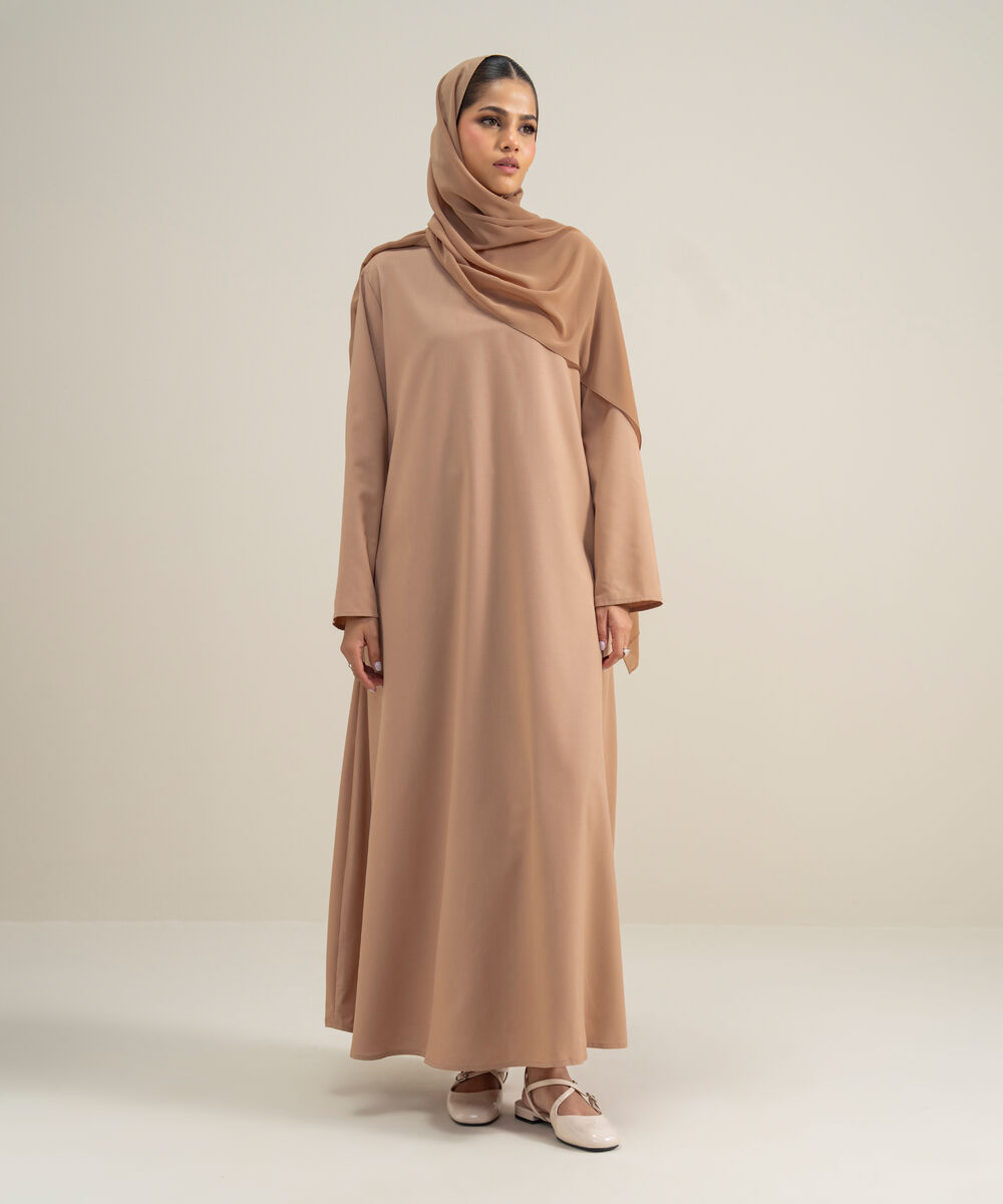 Women's Polyester Brown Regular Abbaya