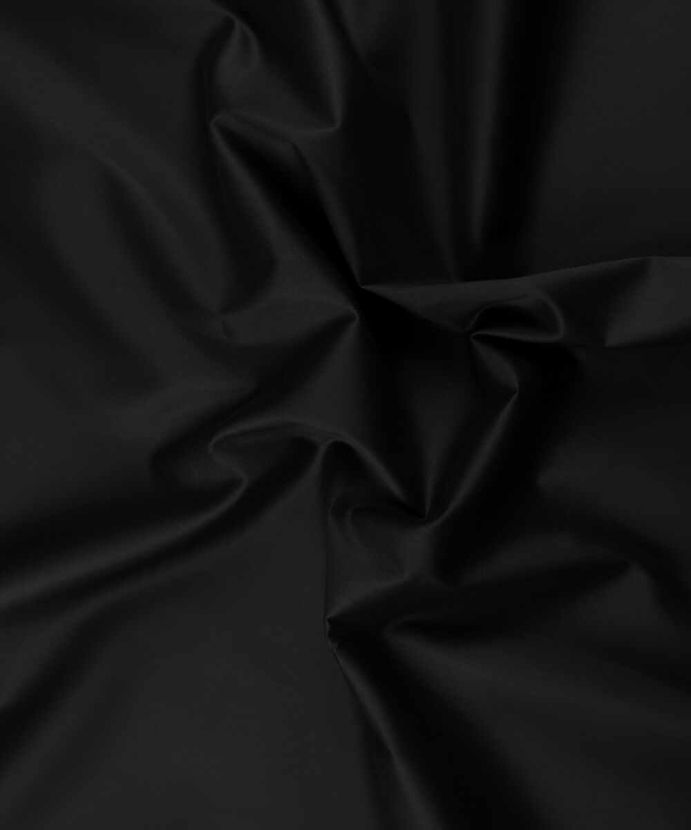 Men's Unstitched Two-Piece Cotton Dobby Black Suit.