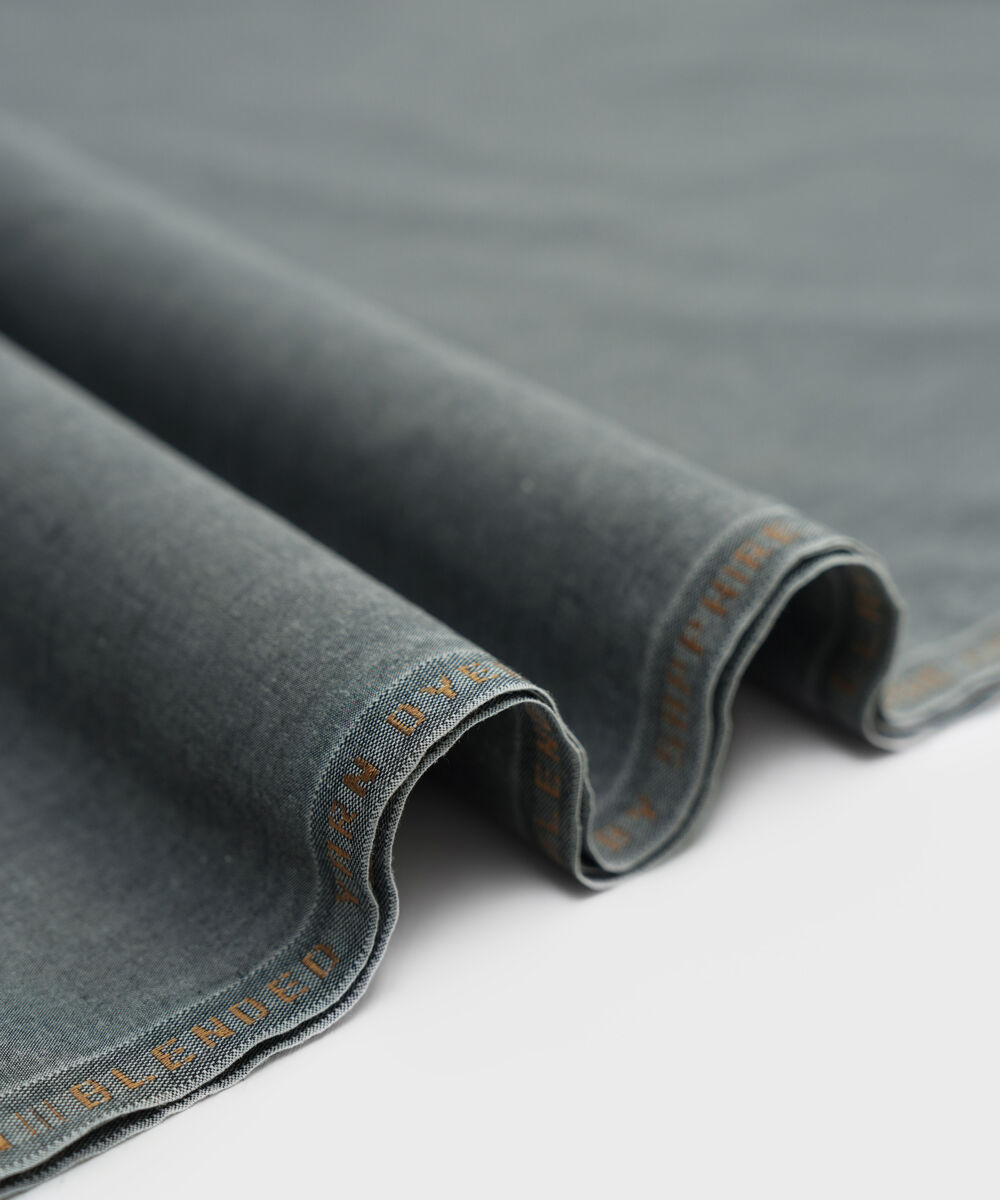 Men's Unstitched Medium Grey Yarn dyed Wash & Wear Suit