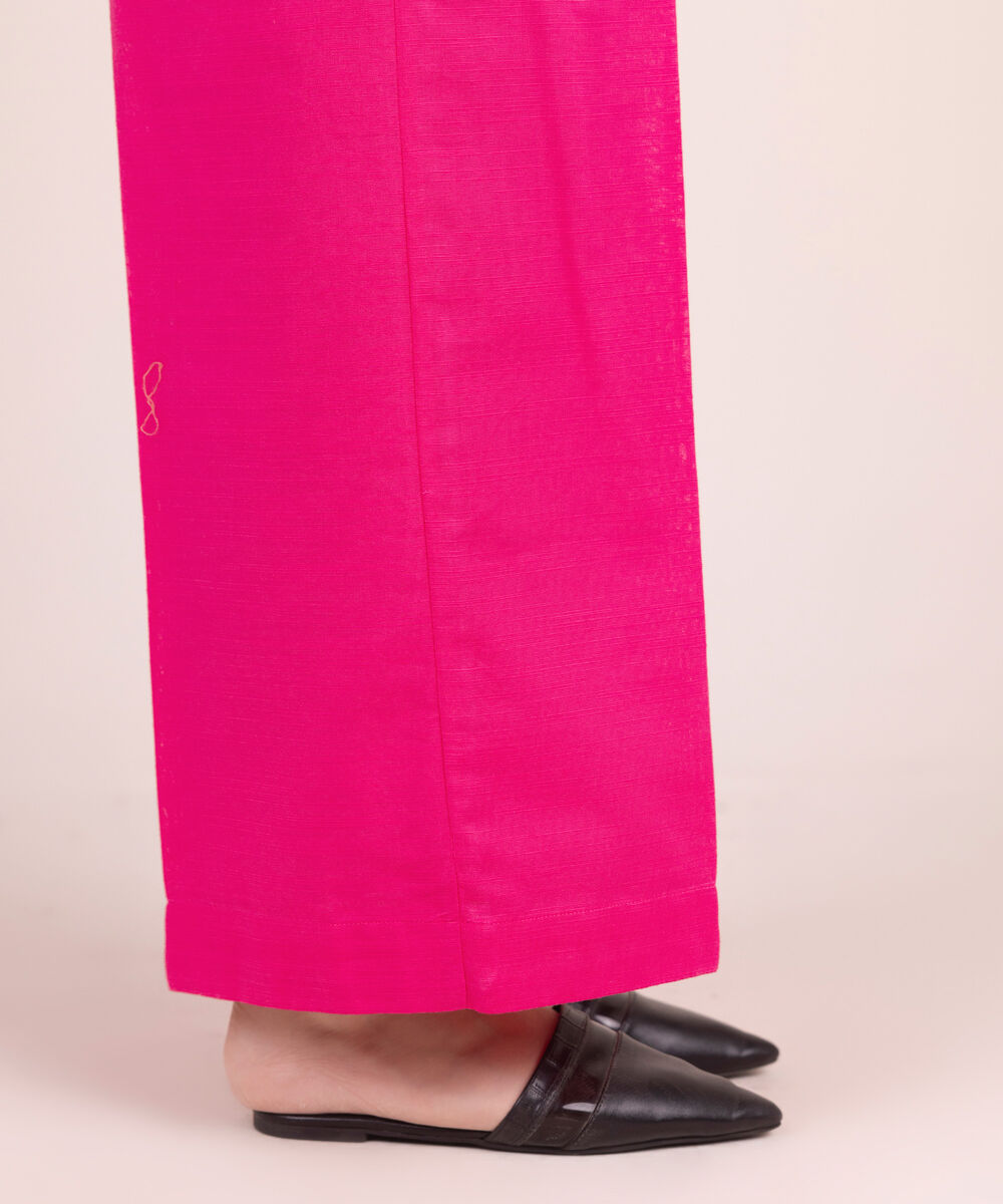 Women's RTW Khaddar Solid Pink Culottes