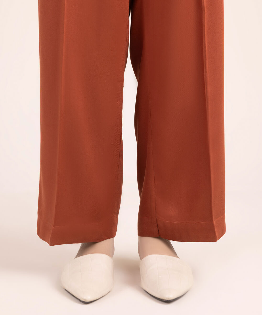 Women's RTW Bedford Solid Rust Straight Pants
