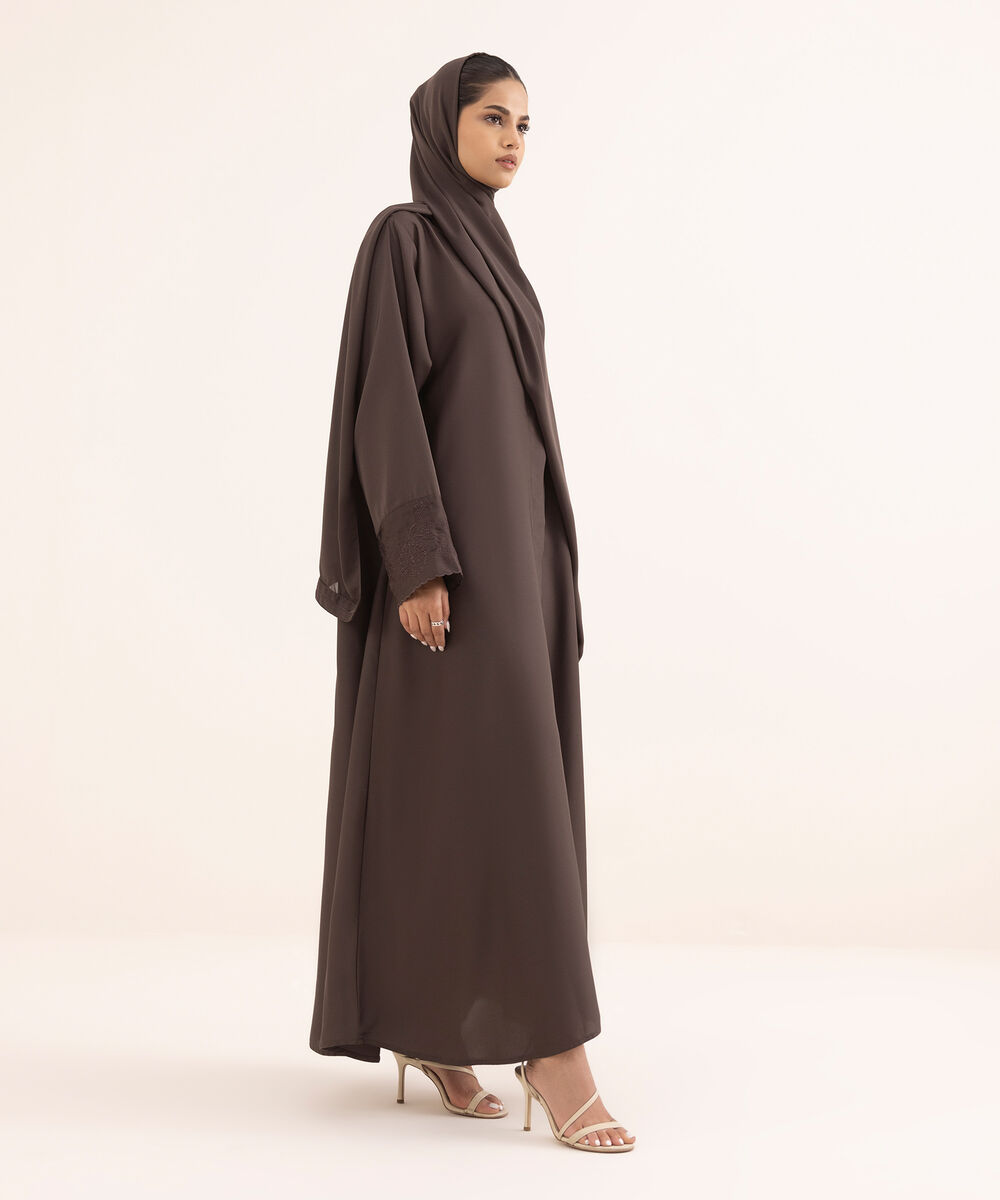 Women's Brown Nida Abaya Set