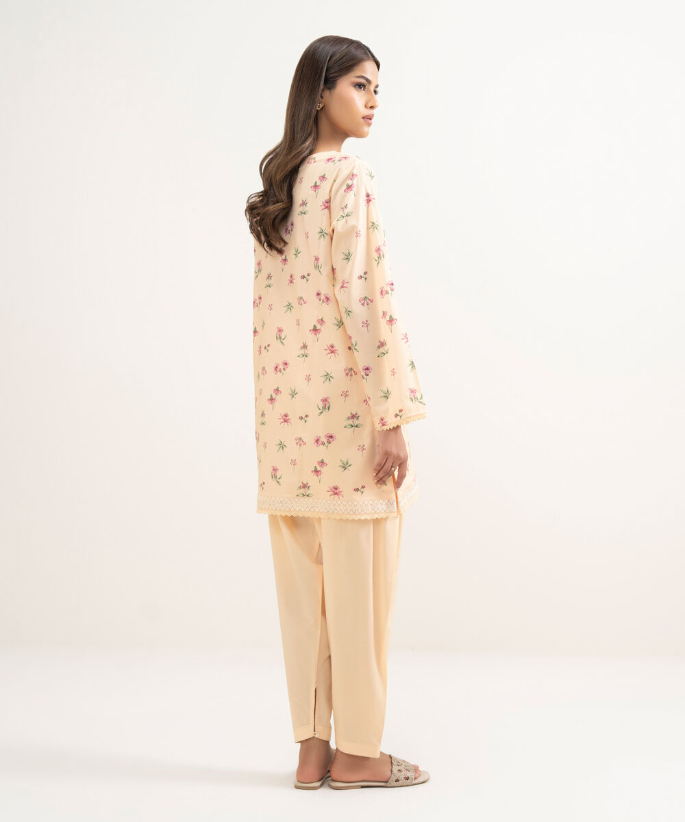 Women's RTW Cotton Viscose Embroidered Pink Straight Shirt
