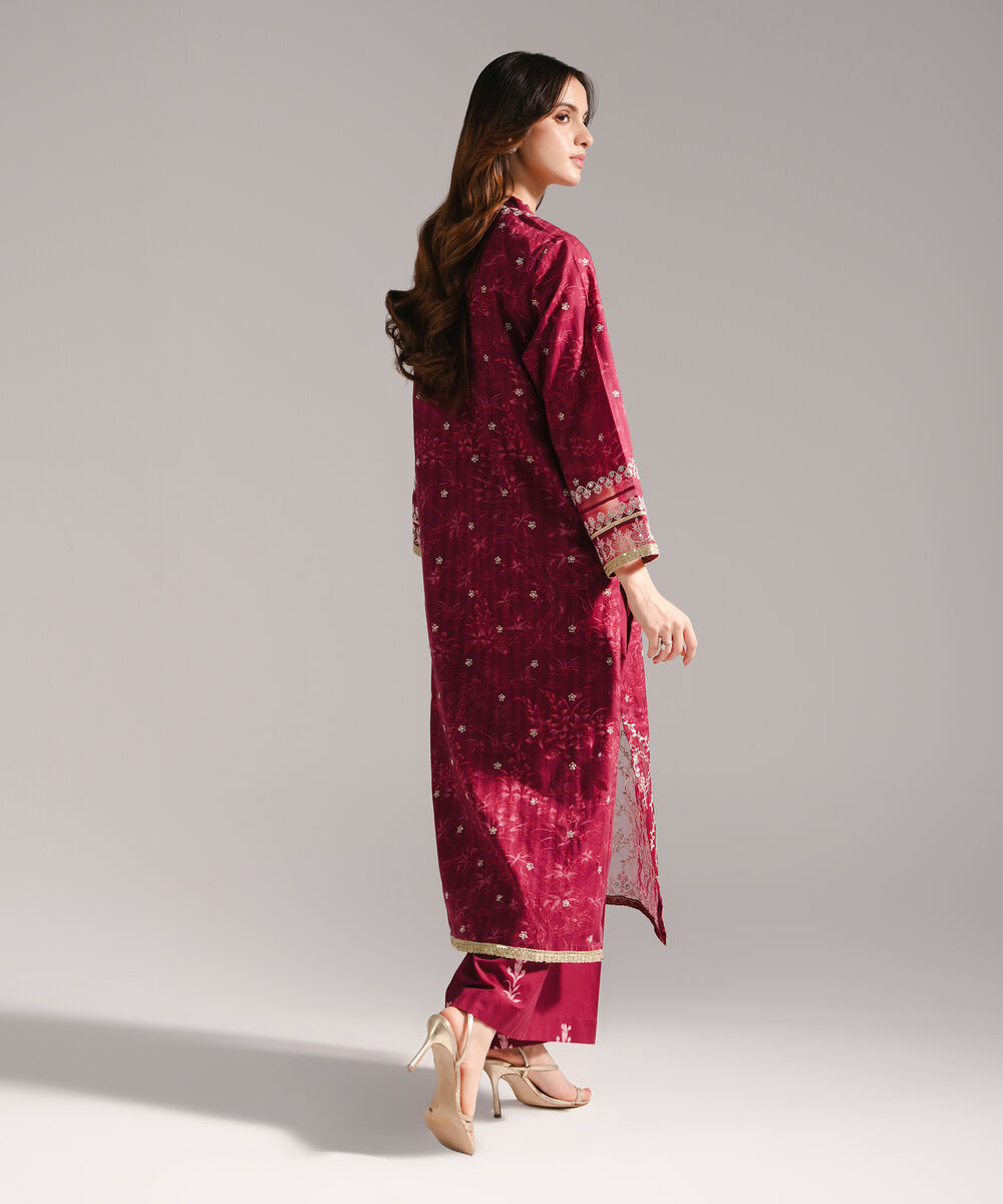 Women's RTW Leno Kara Embroidered A-Line Plum Shirt