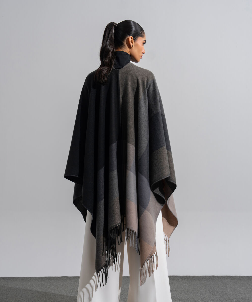 Women's Western Wear Polyester Striped Cape Shawl