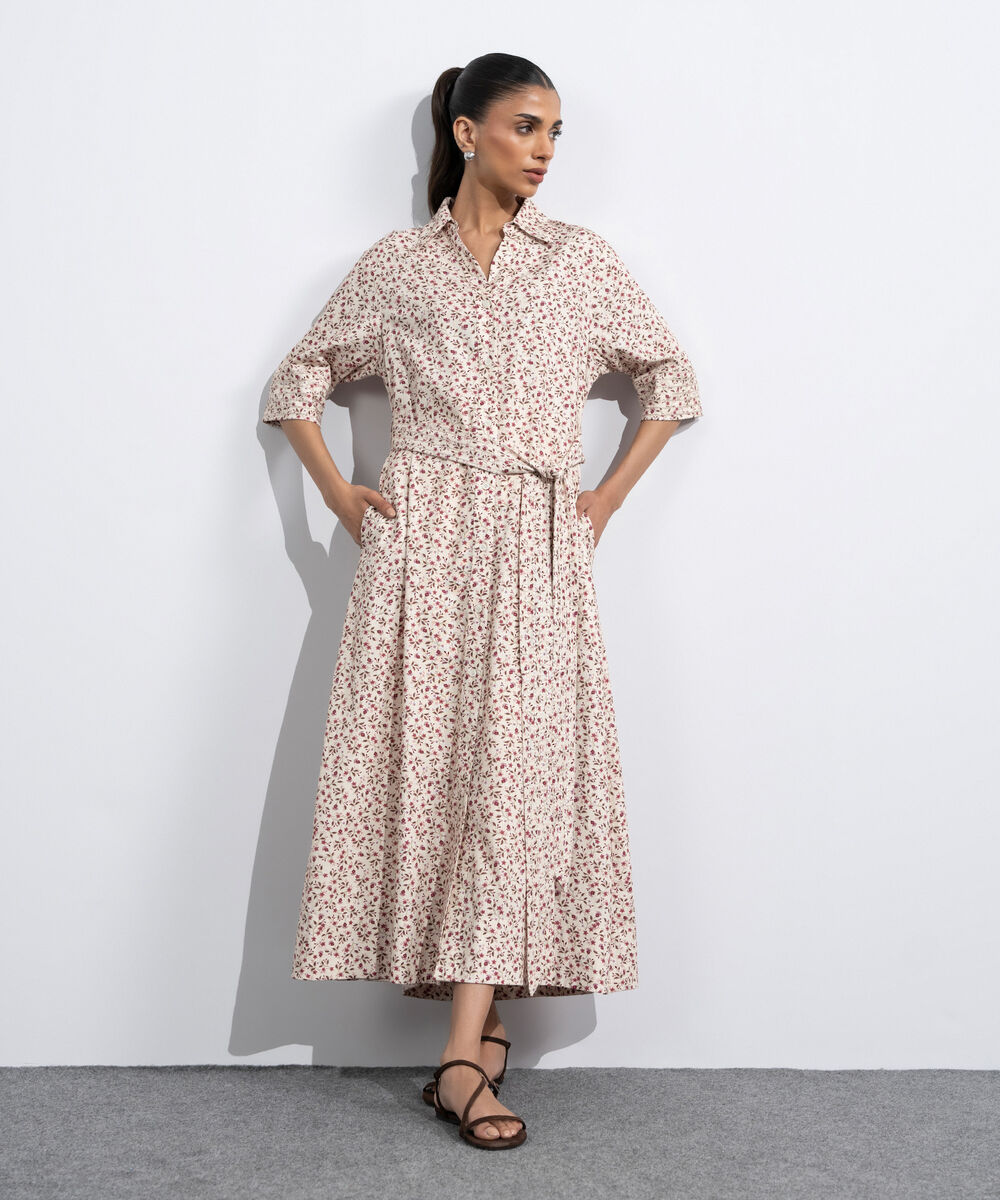 Women's Western Multi Floral Printed Maxi Dress