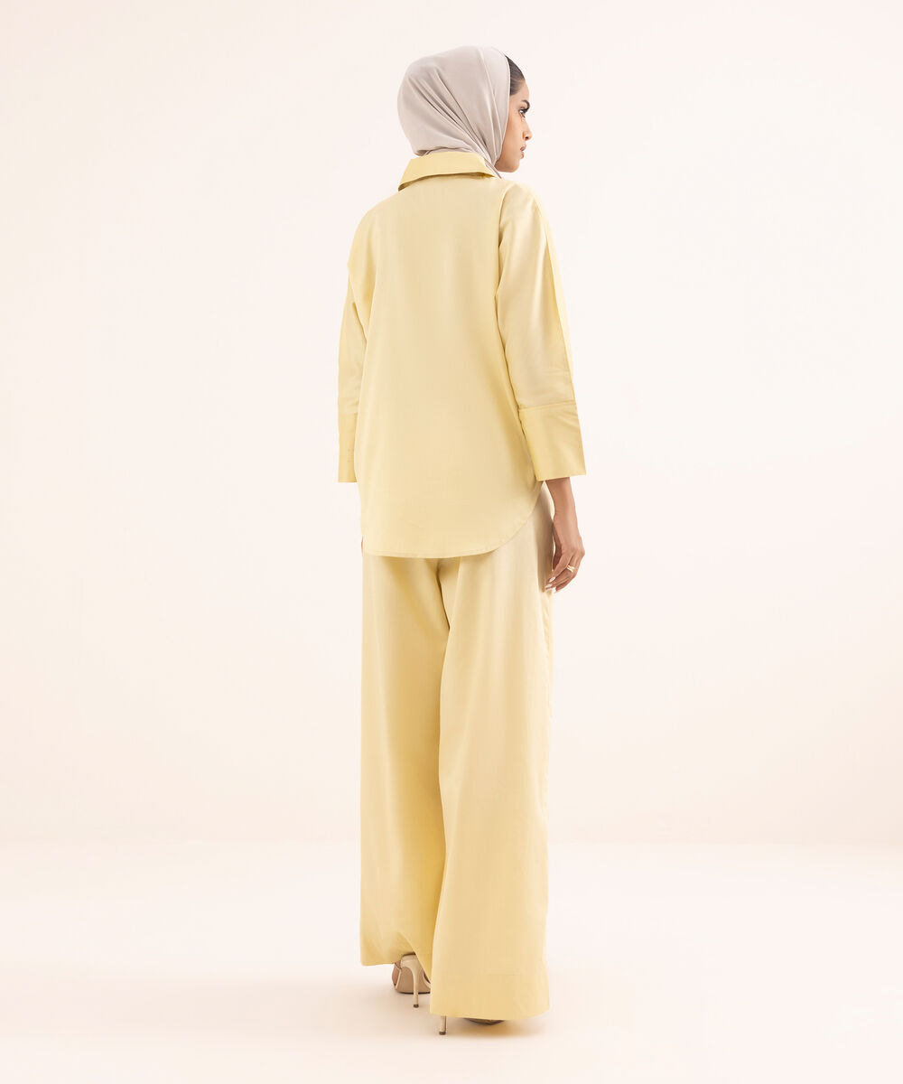 Women's Yellow Cotton Modest Wear Top