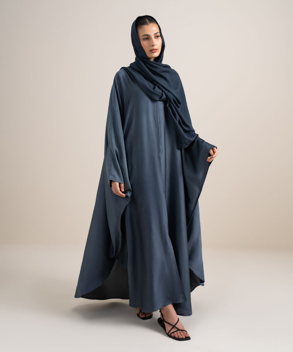 Women's Grey Kaftan Abaya Set