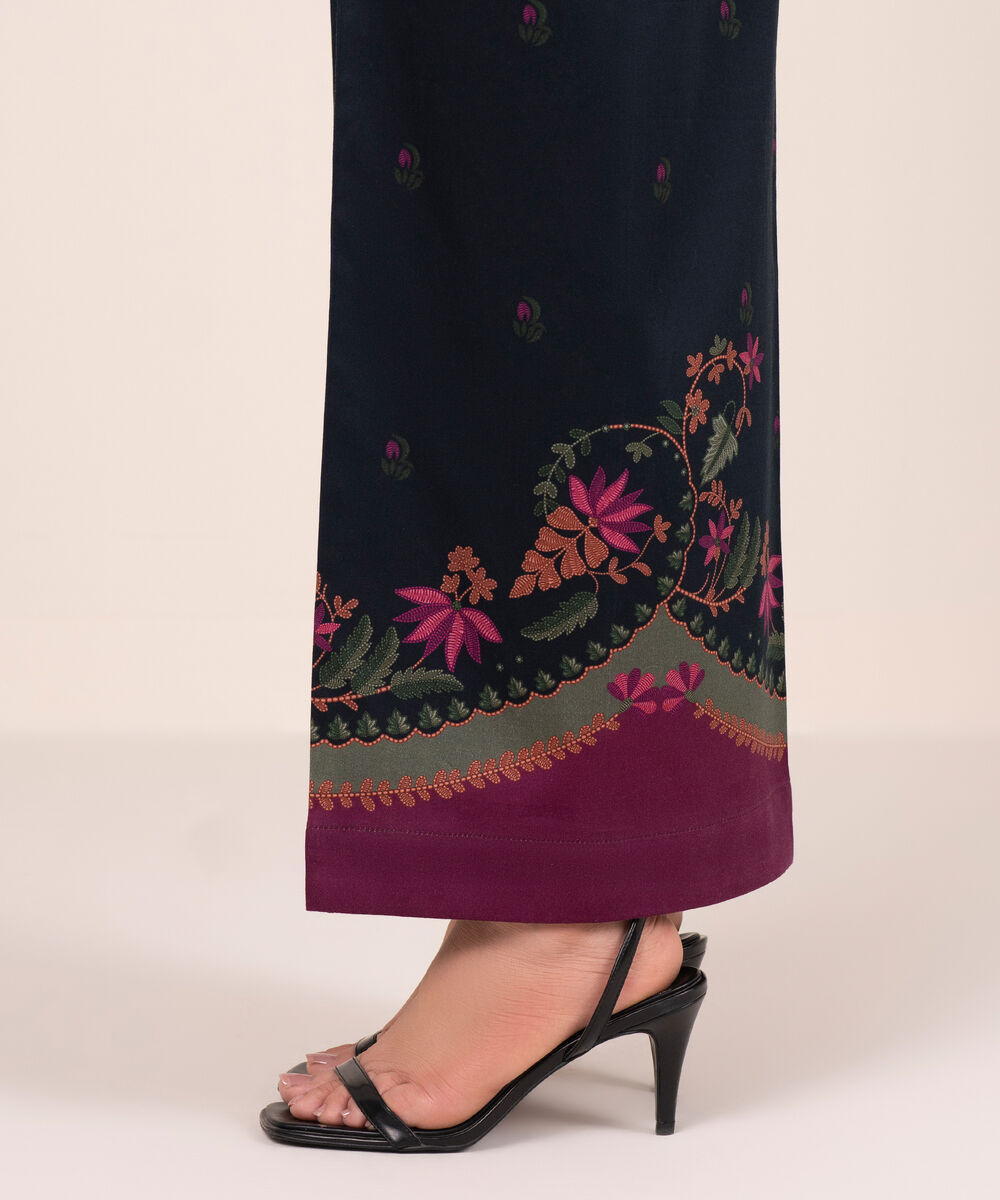 Women's RTW Cambric Printed Black Culottes