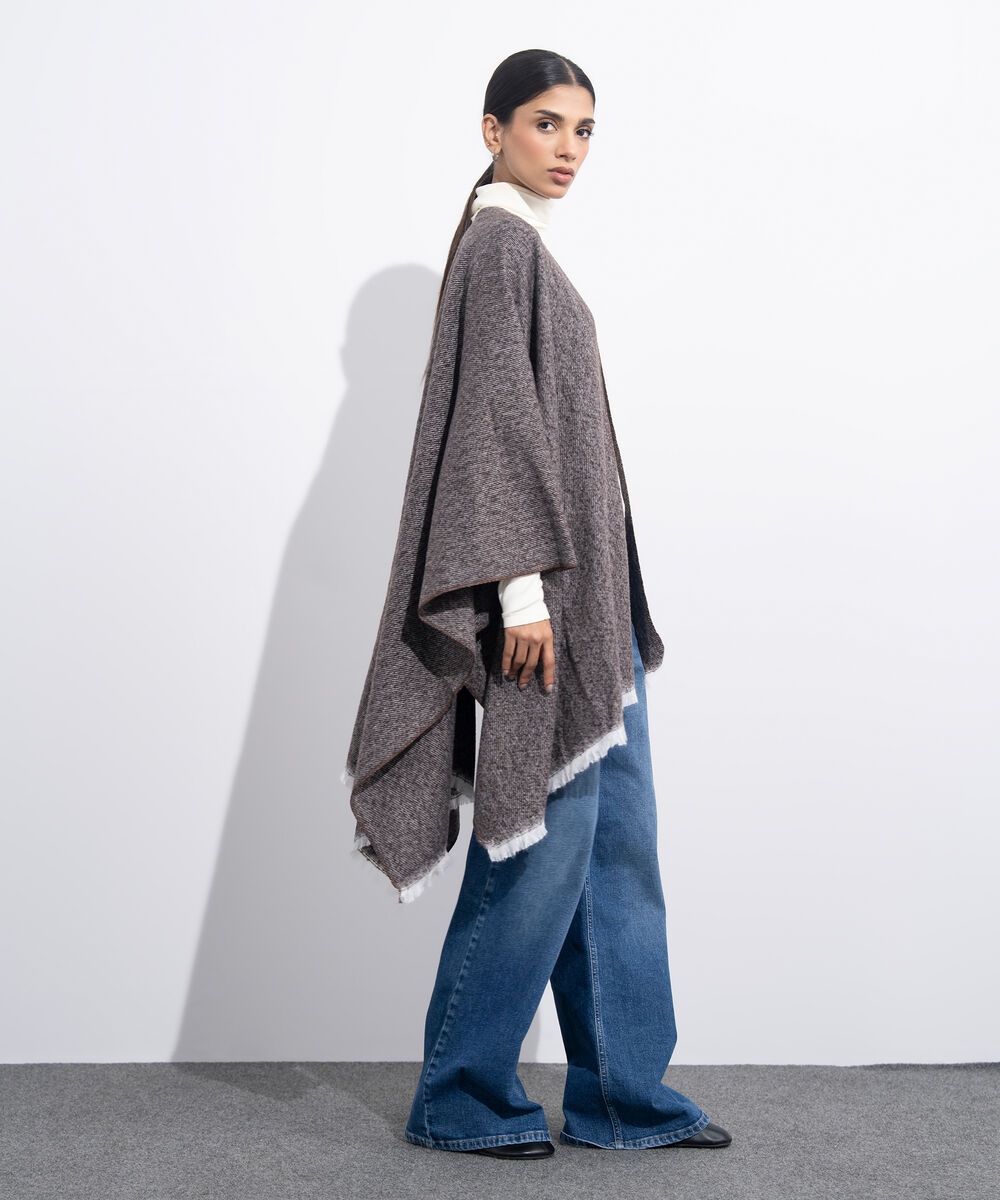 Women's Western Wear Brown Cape Shawl