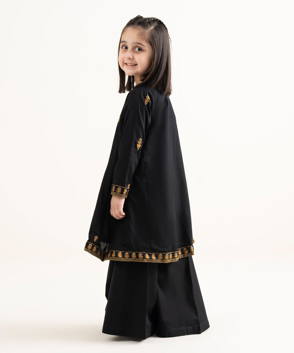 Girls Two Piece Embroidered Textured Lawn Suit