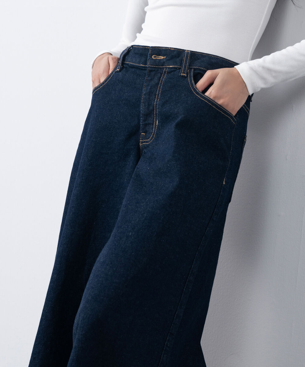 Women's Western Wear Rinse Wash Super Wide Leg Jeans