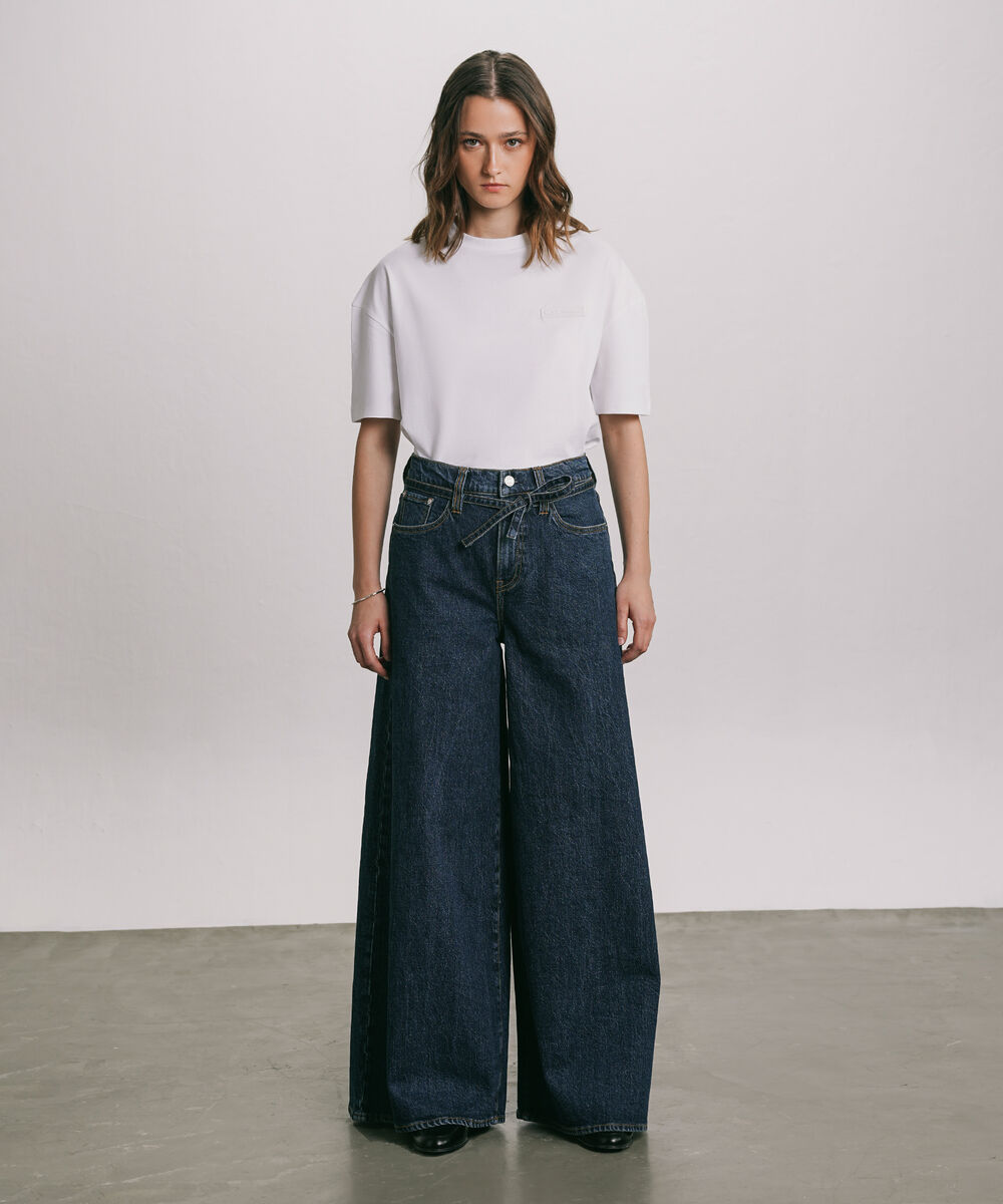 Women's Western Wear Blue Baggy Loose Jeans