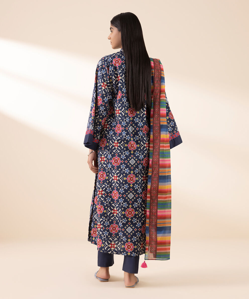 Women's Unstitched Lawn Printed Multi 3 Piece Suit