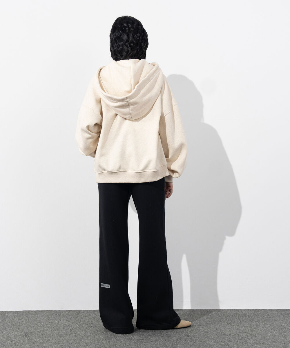 Women's Western Wear Beige Over-Sized Fleece Hoodie