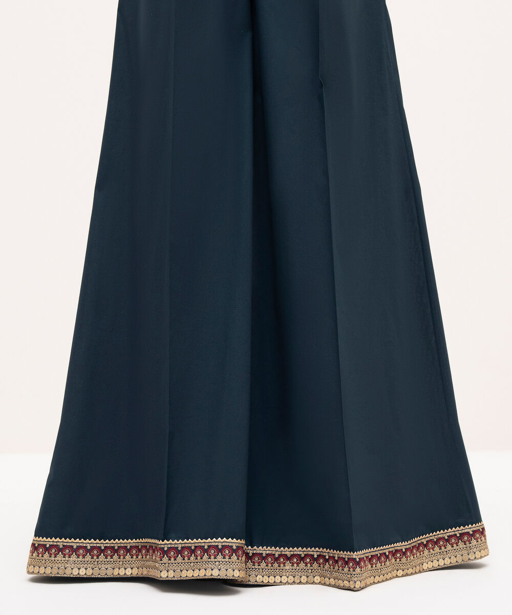 Women's RTW Cambric Blue Embroidered Sharara