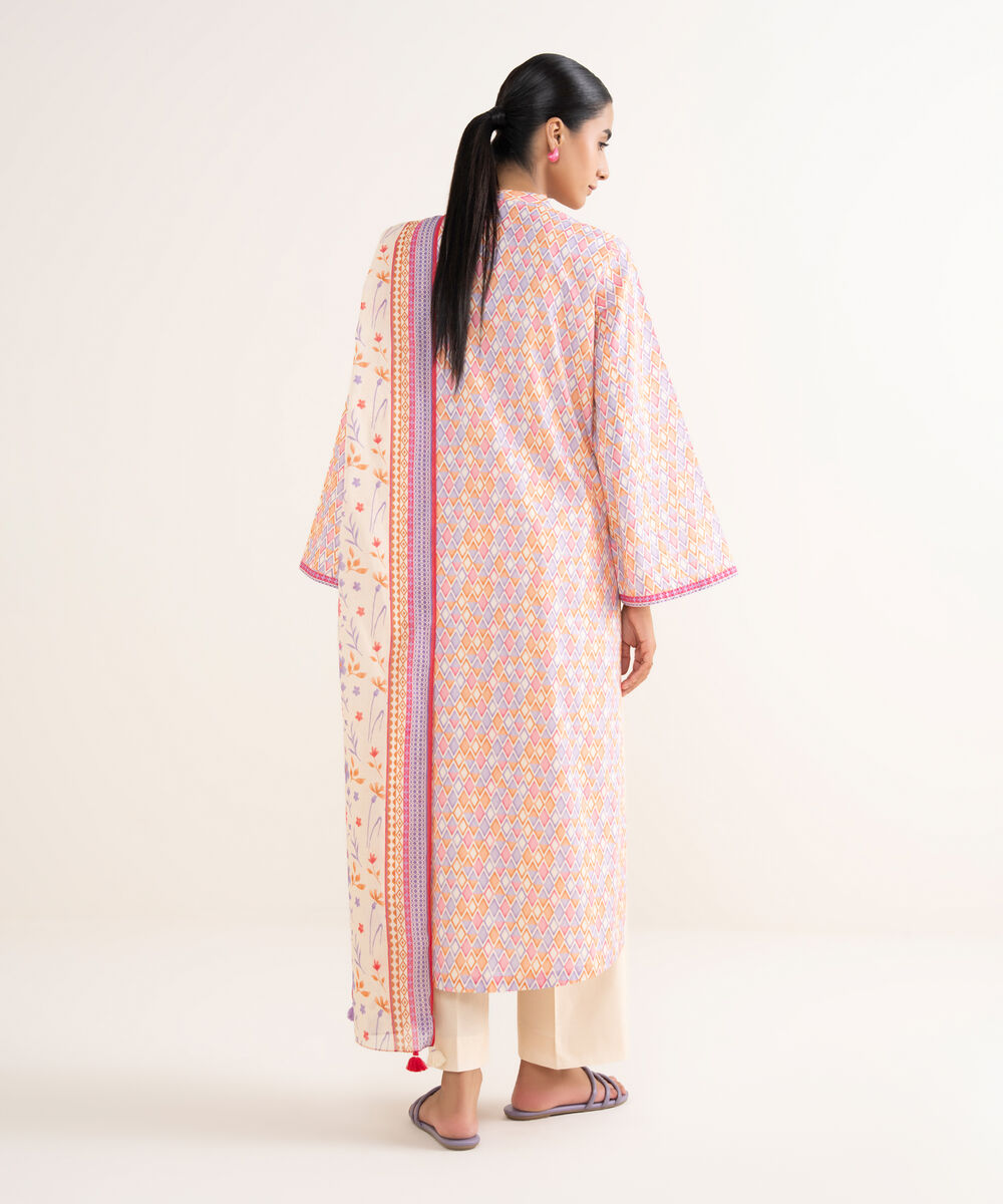 Women's Unstitched Lawn Printed Multi 3 Piece Suit