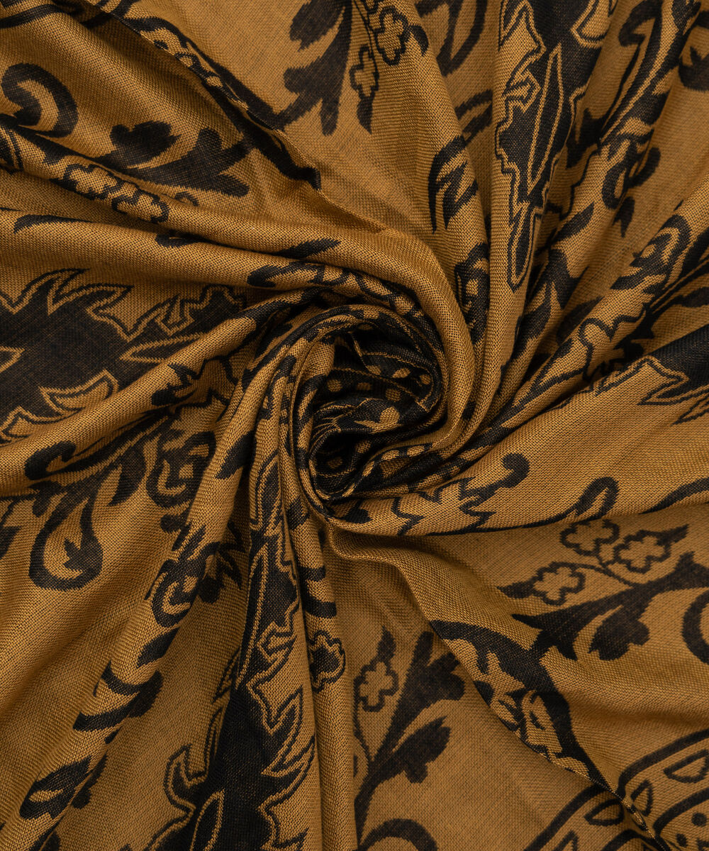 Jacquard Solid Brown Shawl
