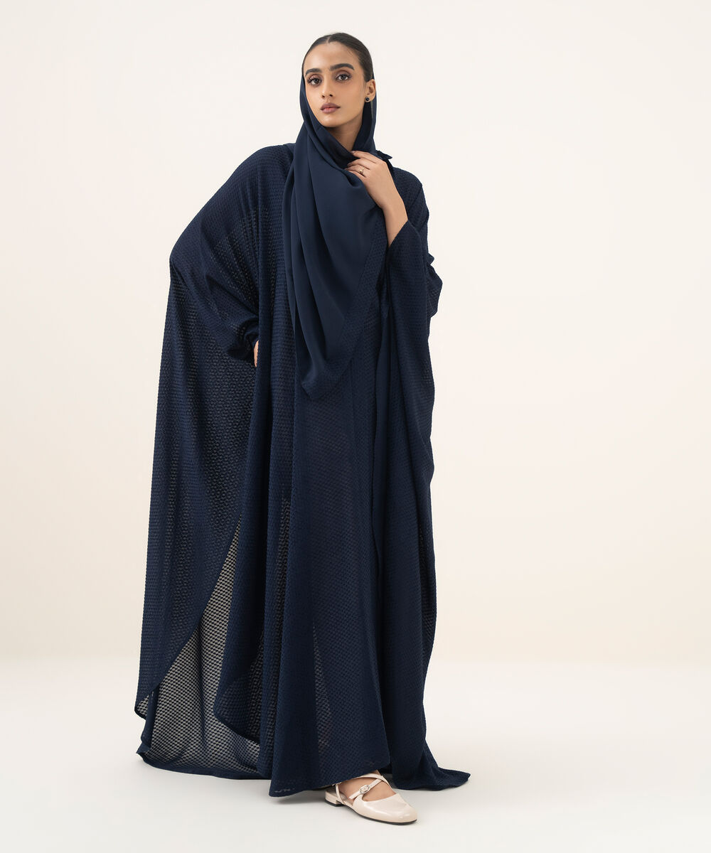 Women's blue kaftan Abaya set