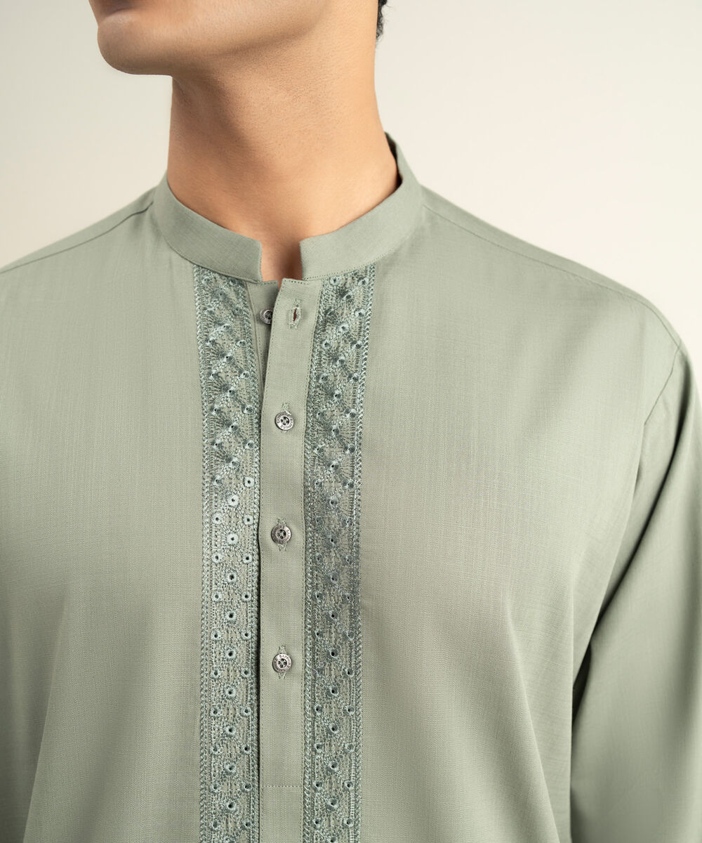 Men's jade Cotton Slub Kurta