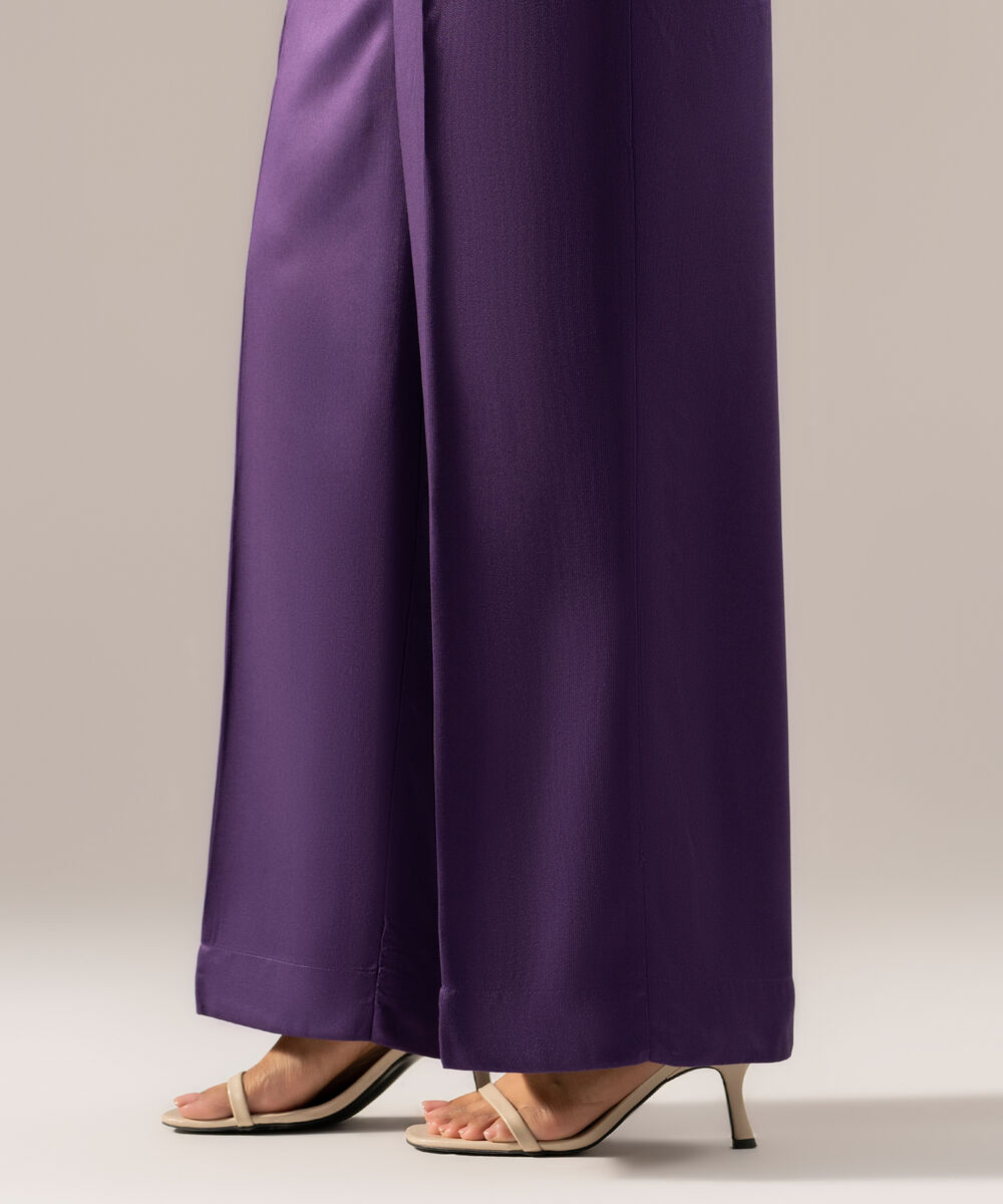 Women's RTW Solid Purple Bedford Culottes