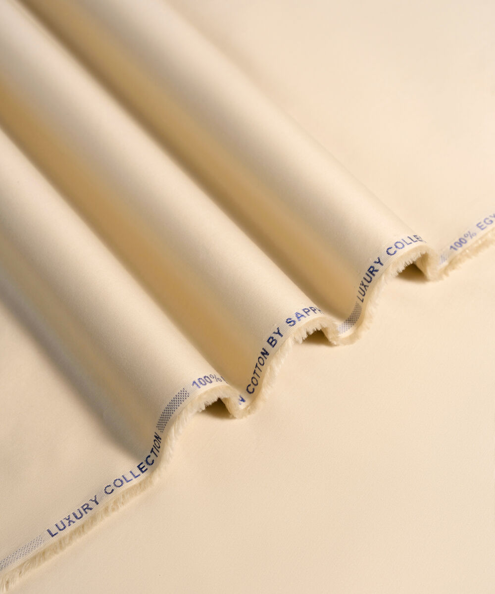 Men's Unstitched 2-Piece Luxury Pima Cotton Beige Suit