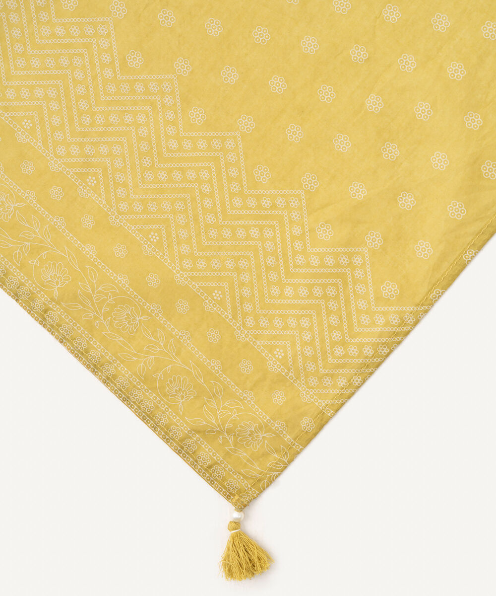 Fine Voile Printed Green Dupatta