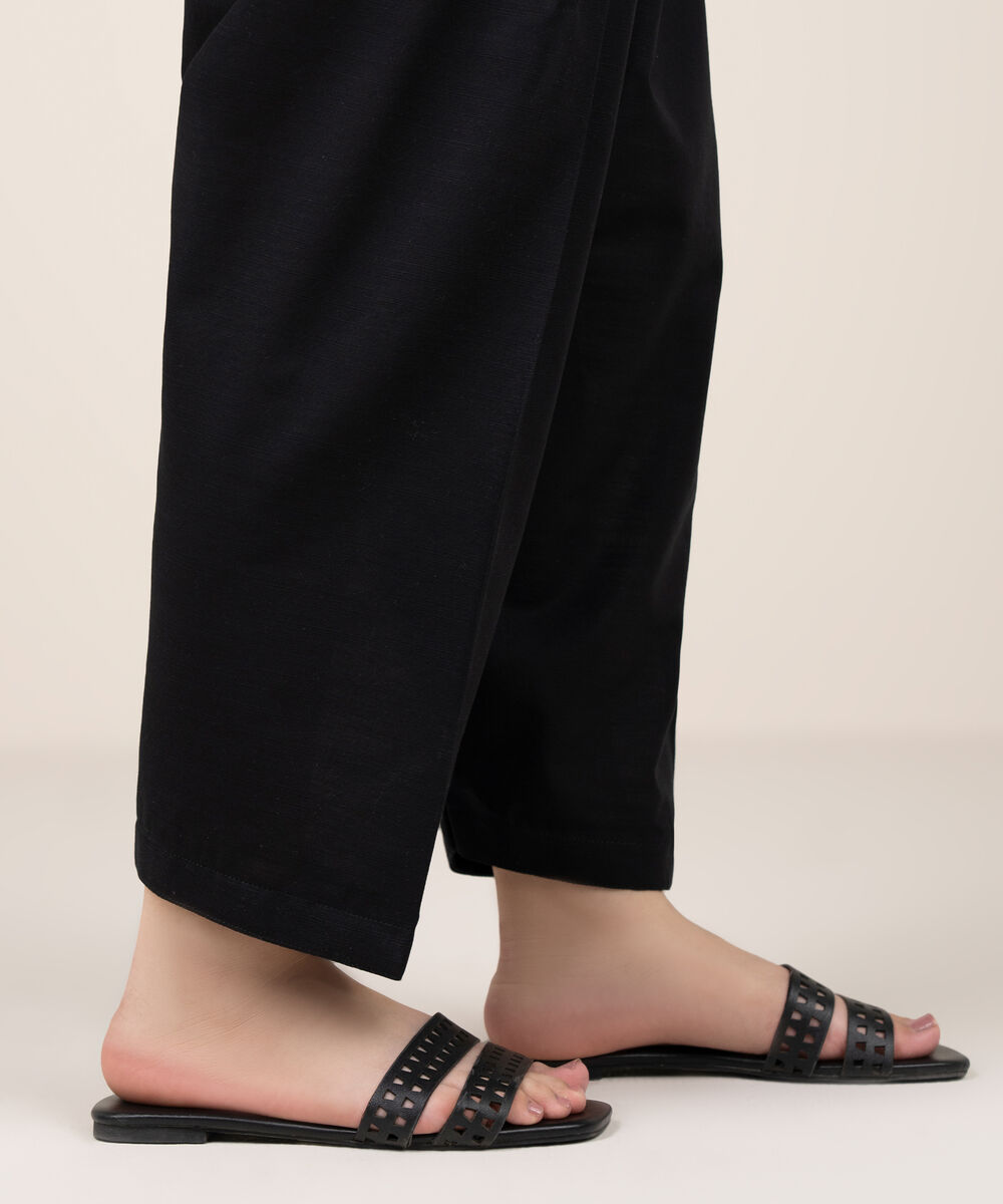 Women's RTW Khaddar Solid Black Shalwar