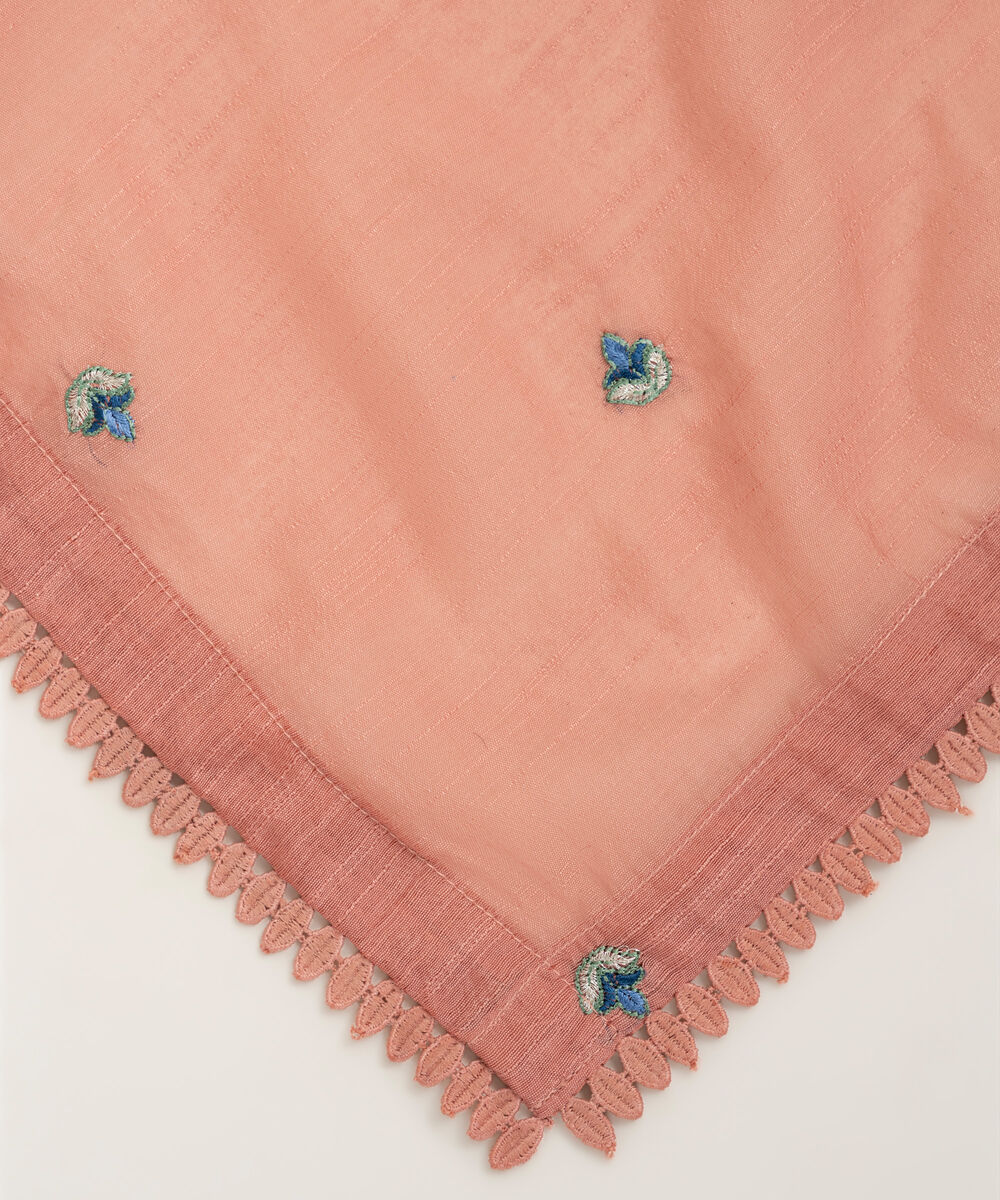 Women's RTW Manaar Embroidered Pink Dupatta