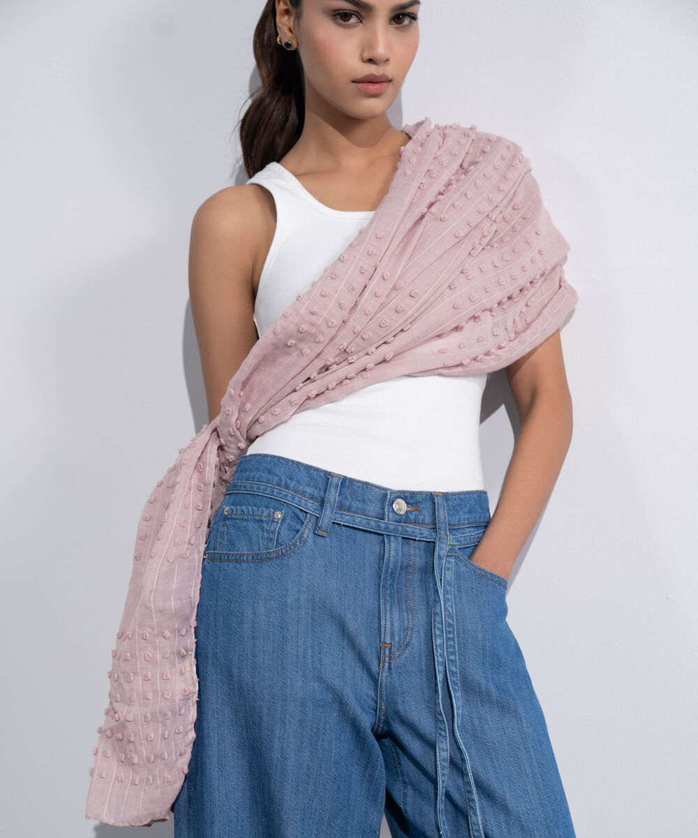 Women's Western Pink Rectangular Scarf