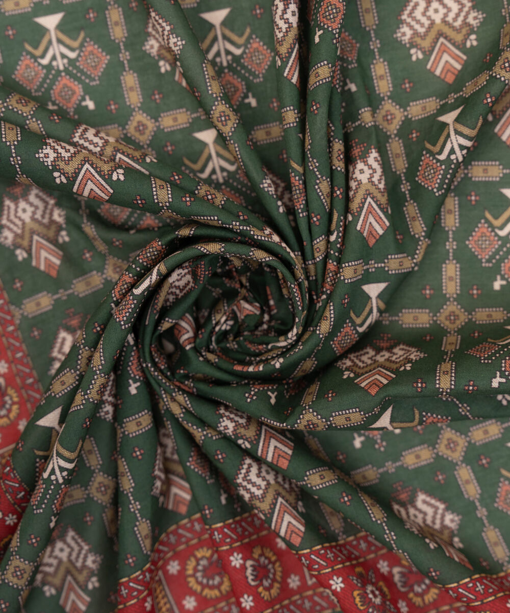 Fine Volie Green Printed Dupatta