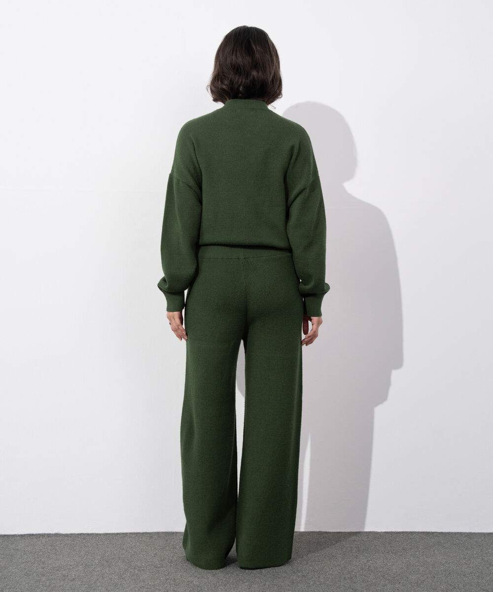 Women's Western Wear Olive Green Pull On Knit Culottes