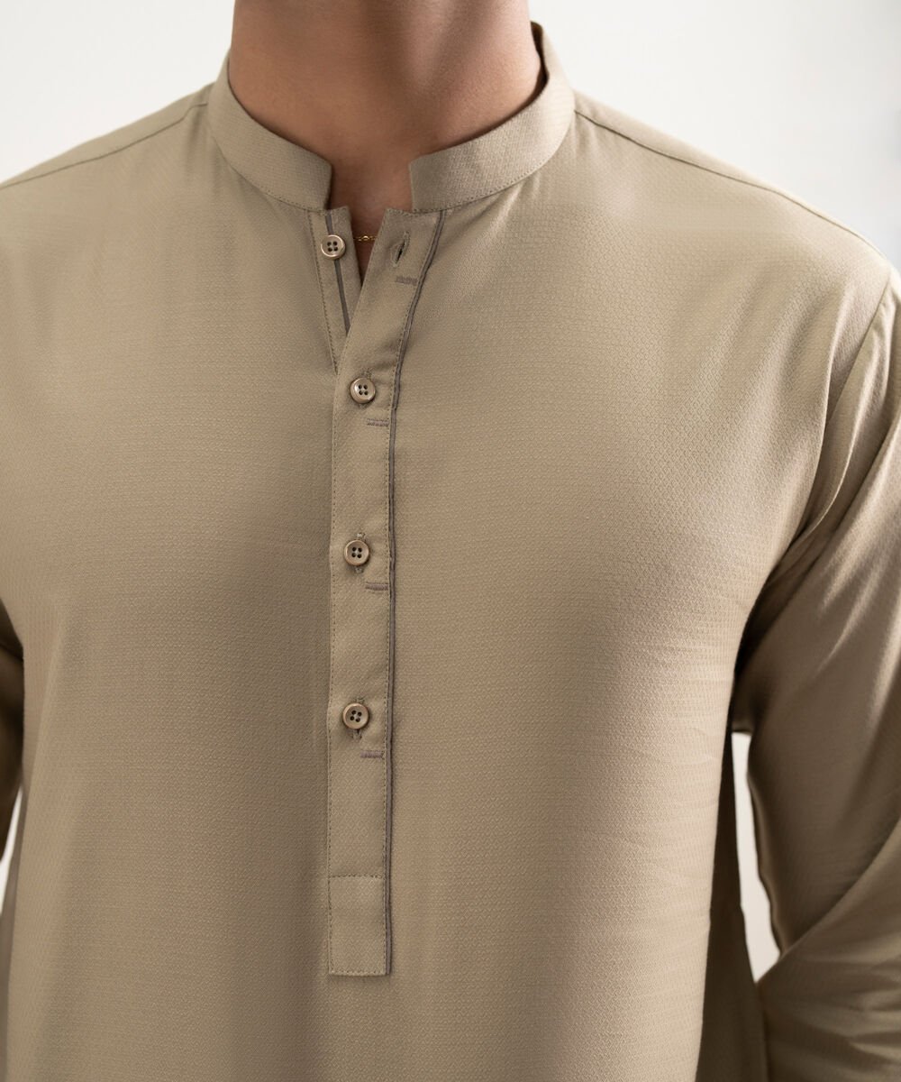 Men's Stitched Khaki Kurta