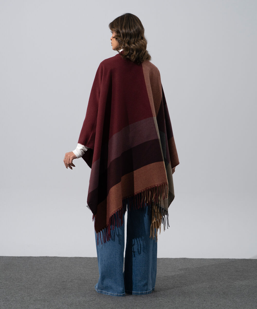 Women's Western Wear Polyester Striped Cape Shawl
