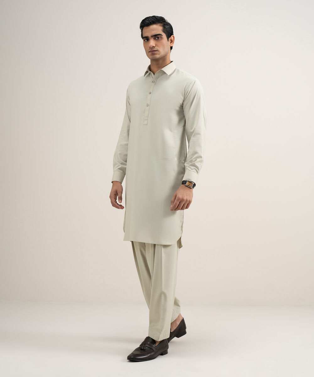 Men's Stitched Premium Wash & Wear Beige Suit