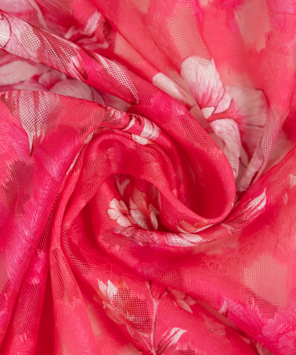 Brochea Jacquard Printed Pink Dupatta