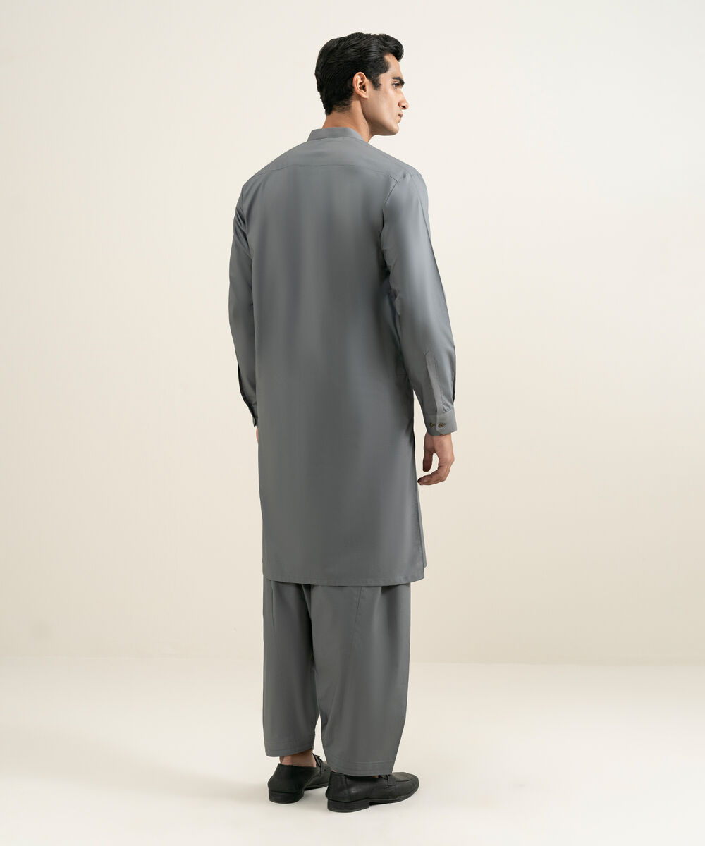 Men's grey 100% Cotton Kameez Shalwar