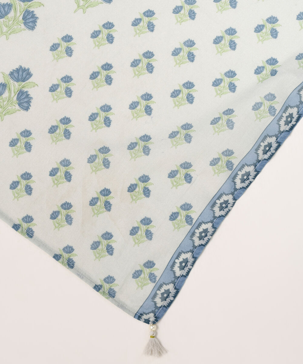 Lawn Printed Grey Dupatta