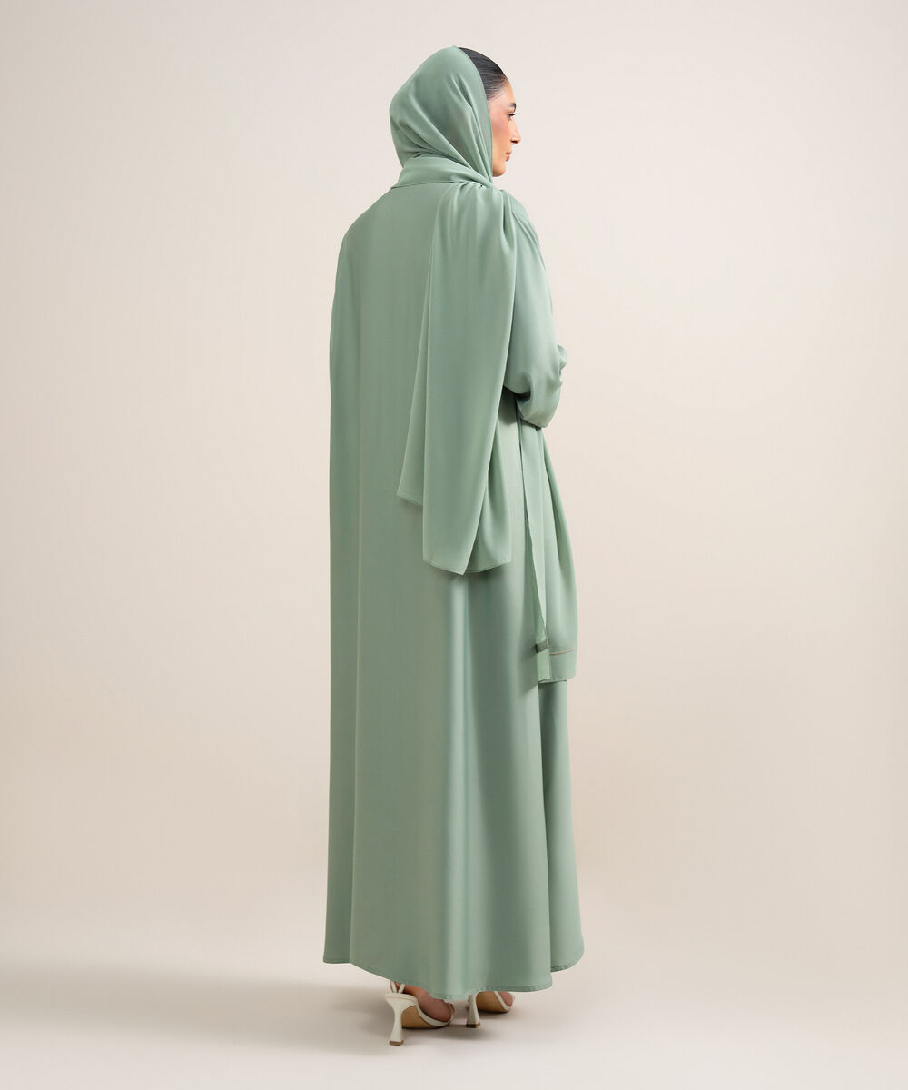 Women's green Regular Abaya Set