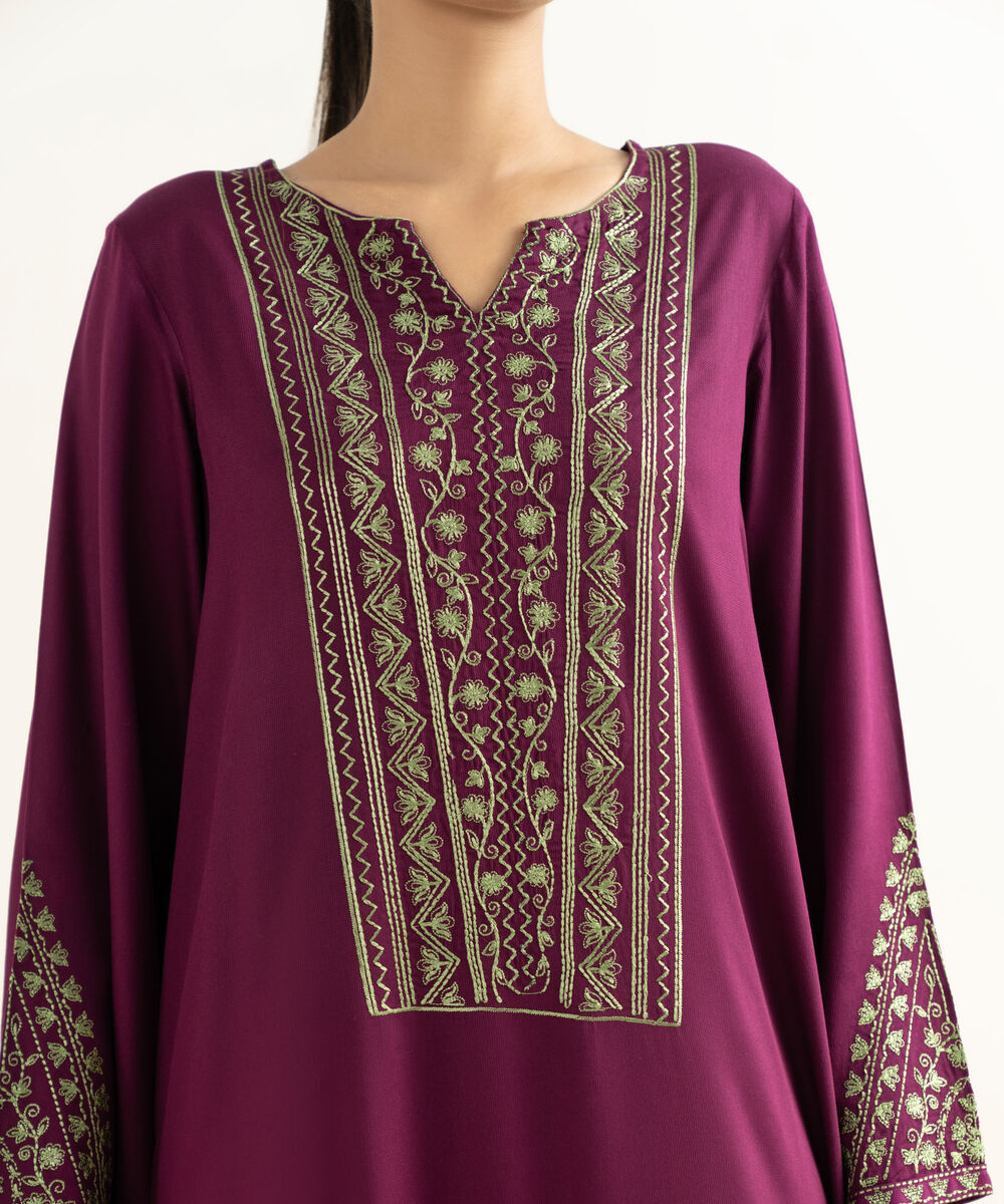 Women's RTW Bedford  Embroidered Purple 2 Piece Suit