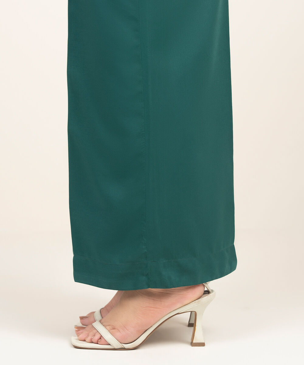 Women's RTW Arabic Cambric Solid Dark Green Culottes