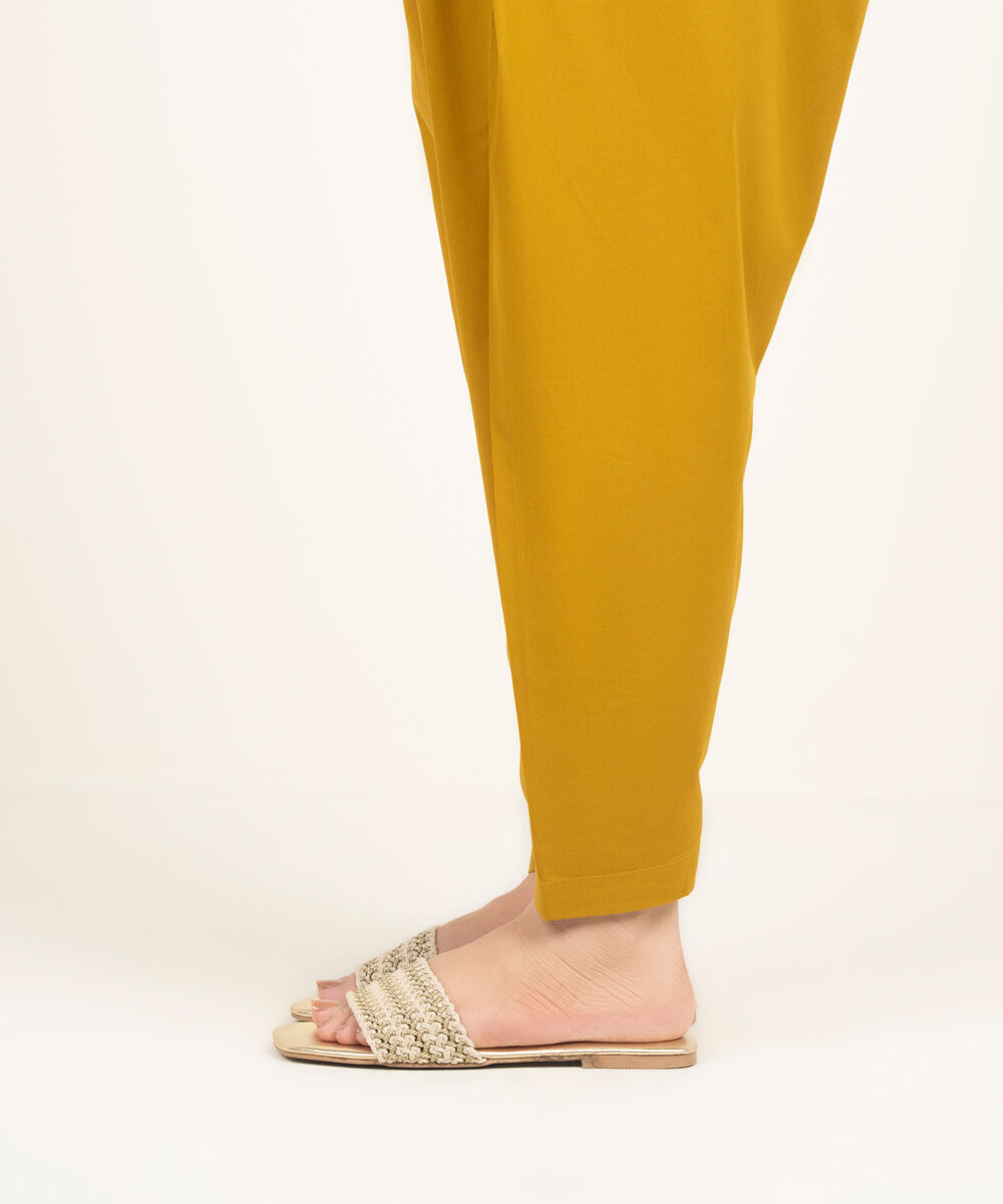 Women's RTW Lawn Solid Yellow Shalwar